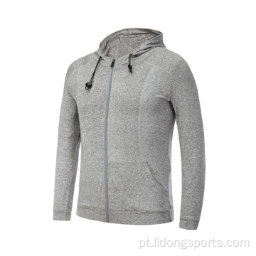 Autumn Winter Winter Plain Gym Unisex Capuz jaqueta